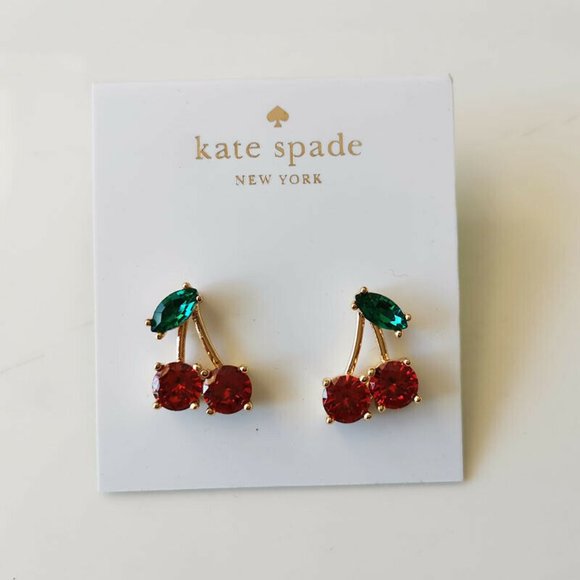 Kate Spade New York Ma Cherie Stud Earrings Crystal Glass Red Green ON C…